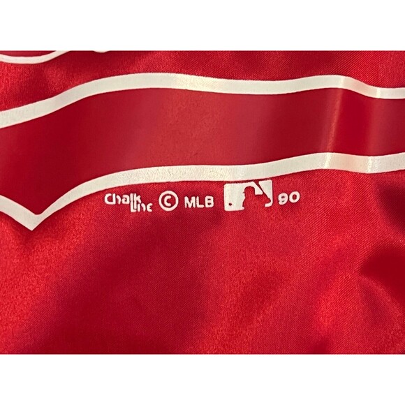 1990 St. Louis Cardinals XL Chalk Line Snap Button Bomber Jacket Vintage USA - Picture 9 of 16